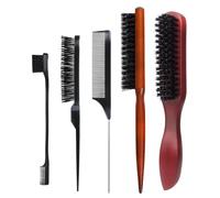 The Smooth Company's 5Pcs Slick Back Hair & Beard Brush Set - Styling and Smoothing for Men with Thin or Thick Hair