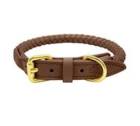 The Smug Dog Bailey Pet Adjustable Faux Leather Collar for Dogs - Durable & Stylish X - Large Dog collar - Solid Pattern (Chocolate) Brown Dog Collar with Metal Buckle