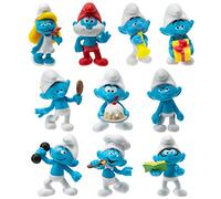 The Smurfs 40TH Anniversary Classic Figure 10 Pack - Features 2-Inch Smurfette, Grouchy, Greedy, Papa Smurf, Brainy, Hefty, Vanity, Harmony, Jokey, Chef - Authentic Details