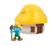 The Smurfs, 5.5cm Farmer Smurf and Yellow Roof House, Rechargeable Mechanism with Surprise Confetti Effect, Ages 3+, Collect All 6 Colourful House