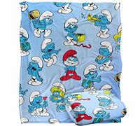 The Smurfs All Over Silky Touch Super Soft Throw Blanket 152 X 127 cm, White