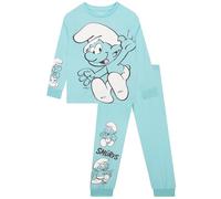 The Smurfs Boys Pyjamas, Long Sleeve Kids Pyjamas, Fun Boys' Pyjama Sets, Winter Kids Pjs, Blue 7-8 Years