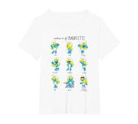 The Smurfs Emotions of Smurfette Collage Big Chest Logo T-Shirt, Women's Plus, White, 5X