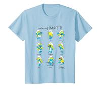 The Smurfs Emotions of Smurfette Collage Big Chest Logo T-Shirt, Youth, Baby Blue, Medium
