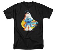 The Smurfs Grouchy Don't Smurf with Me Unisex T Shirt, Black, XXXX-Large