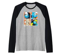 The Smurfs Halloween Dress Up Pop Art Retro Cartoon Raglan Baseball Tee