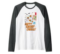 The Smurfs Happy Smurf-oween Halloween Pumpkin Retro Cartoon Raglan Baseball Tee