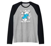 The Smurfs I Smurf Mondays Retro Cartoon Raglan Baseball Tee