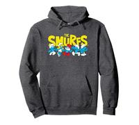 The Smurfs Logo with Smurfs Cast Retro Cartoon Pullover Hoodie
