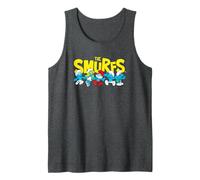 The Smurfs Logo with Smurfs Cast Retro Cartoon Tank Top