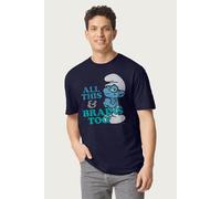 The Smurfs Men's All This & Brains Too T-Shirt in Navy | Size: Small The Smurfs Navy S
