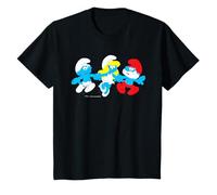 The Smurfs Movie Smurfette & Papa Smurf Holding Hands Kids T-Shirt