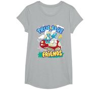 The Smurfs Movie True Blue Friends, Smurfette and No Name T-Shirt, Girls, Heather Grey, Medium
