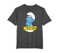 The Smurfs Nerd T-Shirt, Men's Big and Tall, Dark Heather Grey, 4X Tall