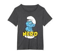 The Smurfs Nerd T-Shirt, Women's Plus, Dark Heather Grey, 4X