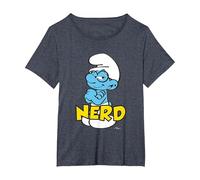 The Smurfs Nerd T-Shirt, Women's Plus, Heather Blue, 4X
