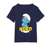 The Smurfs Nerd T-Shirt, Women's Plus, Navy Blue, 1X
