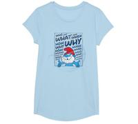 The Smurfs Papa Smurf Who What Why T-Shirt, Girls, Baby Blue, Small