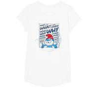 The Smurfs Papa Smurf Who What Why T-Shirt, Girls, White, Medium