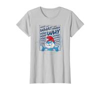 The Smurfs Papa Smurf Who What Why T-Shirt, Women, Silver Grey, Medium