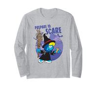 The Smurfs Prepare to Scare Witch Halloween Retro Cartoon Long Sleeve T-Shirt