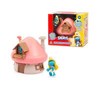 The Smurfs, Smurfette and Pink Roof House Toy Playset with Accessories and Stickers, Includes Exclusive 5.5cm Smurfette Figure, Suitable for Ages 3+