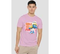 The Smurfs Smurfette Girls Just Wanna Have Fun T-Shirt, Pink | Size: Small The Smurfs Pink S