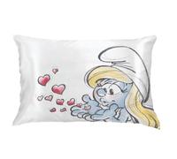 The Smurfs Smurfette Retro Beauty Silky Satin Standard Reversible Pillowcase Cover 20x30 for Hair and Skin, (Officially Licensed Product) by Franco Collectibles