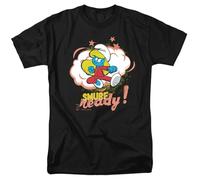 The Smurfs Smurfette Smurf Ready Unisex T Shirt, Black, XXXX-Large