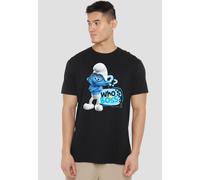 The Smurfs Smurfs Brainy Who'S The Boss? T-Shirt, Black | Size: 4XL The Smurfs Black 4XL