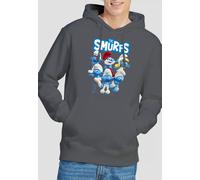 The Smurfs Smurfs Group Shot Hoodie, Charcoal | Size: Small The Smurfs Charcoal S
