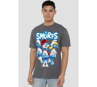 The Smurfs Smurfs Group Shot T-Shirt, Charcoal | Size: Small The Smurfs Charcoal S