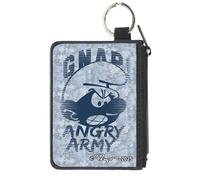 The Smurfs Wallet, Coin Purse, The Smurfs Gnap Angry Army Pose Blues Grays, Canvas