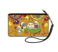The Smurfs Wallet, Zip Pouch, The Smurfs Birthday Party Celebration Scene Orange, Canvas