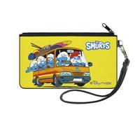 The Smurfs Wallet, Zip Pouch, The Smurfs Camping Road Trip Van Scene Yellow, Canvas