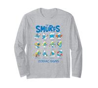 The Smurfs Zodiac Signs Cute Retro Cartoon Long Sleeve T-Shirt