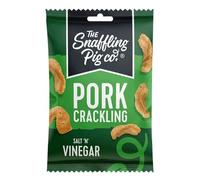 The Snaffling Pig Co Salt 'N' Vinegar Crackling, Gourmet, Meaty Snacks, 40 g (Pack of 12) - Perfect for Gifting