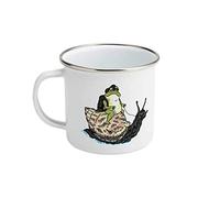 The Snail and The Frog - Enamel Camping Mug - Animal Design - Illustrated Mug by Oliver Lake