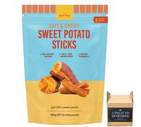 The Snak Yard Soft & Chewy Sweet Potato Sticks, 480g (6 x 80g Packs) - 100% Sweet Potato, No Added Sugar, Vegan Friendly, Gluten Free Snack