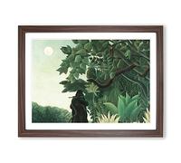 The Snake Charmer By Henri Rousseau Classic Painting Framed Print | A4 Walnut Framed Wall Art | Ready to Hang | Classic Historical Picture | Living Room Bedroom Lounge Office