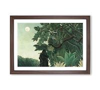 The Snake Charmer by Henri Rousseau Framed Print | A2 Walnut Framed Wall Art | Ready to Hang | Modern Nature Picture | Living Room Bedroom Lounge Office