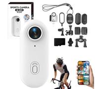 The Snap Cam, Snapcam Camera, Mini Body Camera, Compact 4k Bodycam Records in HD, 170° Wide-Angle Shooting, for Work Travel Walking (White 1080P,64G)