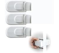 The Snap-On Door Lock Kids Can't Reach or Defeat - No Tools or Adhesives Required, Child Proof Door Lock, Simple Install Safety Lock for Toddlers, Damage-Free Security for Child, Cats & Dogs (3 PCS)