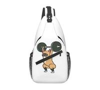 The Snatch Weightlifting French Bulldog Chest Bag Men Sling Crossbody Backpack Chest Bag Traveling Hiking Daypack Shoulder Bag