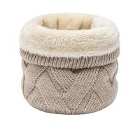 The Snood Autumn And Winter Wool Warm Neck Set Single Head Thickened Cold Knit Neck Neck Gaiter Ear Loops (Khaki, One Size)