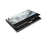 The Snow-covered Town Slim business card holder with Leather and Stainless Steel name card holder for Women or Men