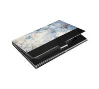 The Snow-covered Town Slim business card holder With Leather & Stainless Steel card carrier for Women or Men