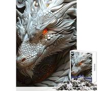 The Snow Dragon Jigsaw Puzzles 1000 Pieces for Teenagers Relaxing Quiet Leisure Fun Relaxing Soothing Indoor Play (38X52cm)