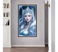 The Snow Queen 5D Diamond Painting Kits, Large DIY Diamond Painting Kits for Adults, DIY Full Round Drill Arts and Crafts, Gem Art Painting with Diamond for Home Wall Decor Christmas 14x26in L-439