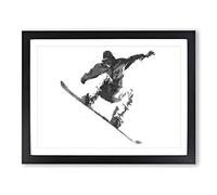 The Snowboarder Painting Modern Art Framed Print | A3 Black Framed Wall Art | Ready to Hang | Modern Historical Picture | Living Room Bedroom Lounge Office